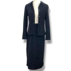 Jaclyn Smith 2pc Black Faux Suede Skirt Set - Small - Pre-Owned